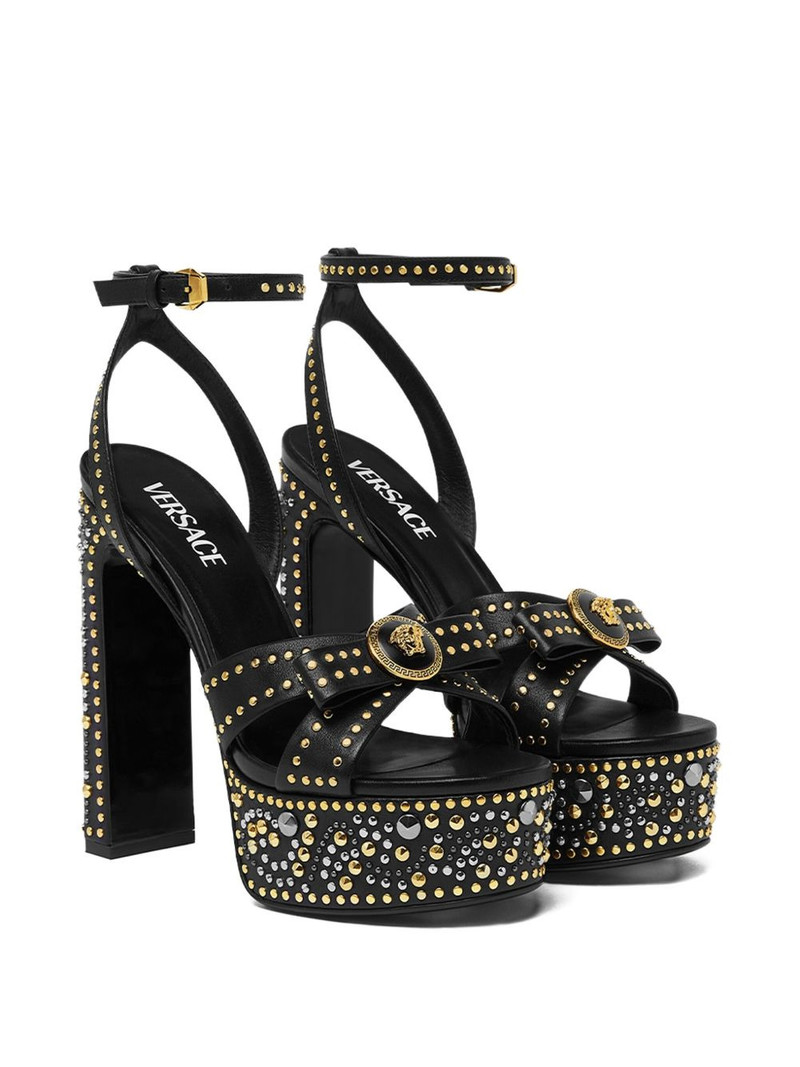 VERSACE 140mm La Medusa platform studded sandals outlook