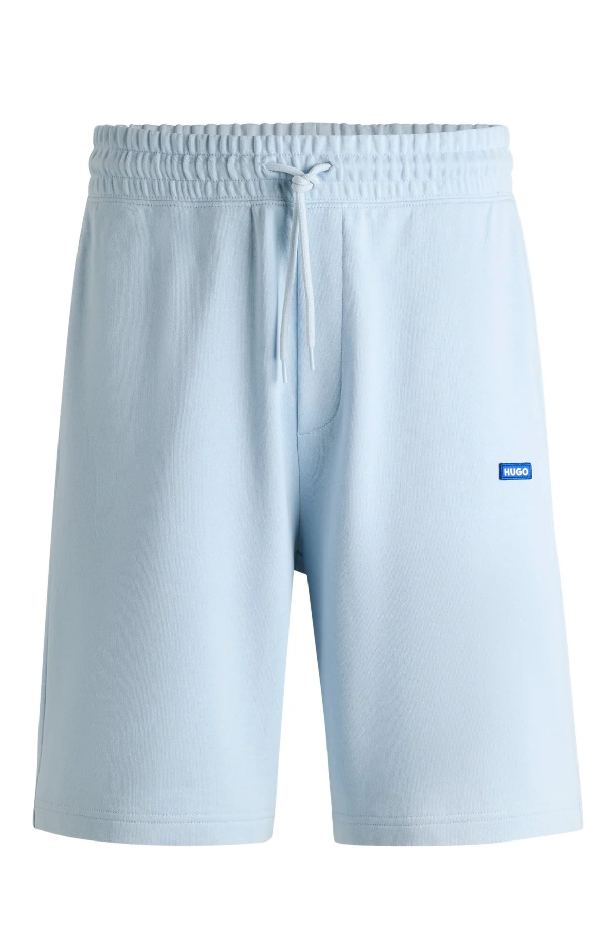 COTTON-TERRY SHORTS WITH BLUE LOGO PATCH - 1