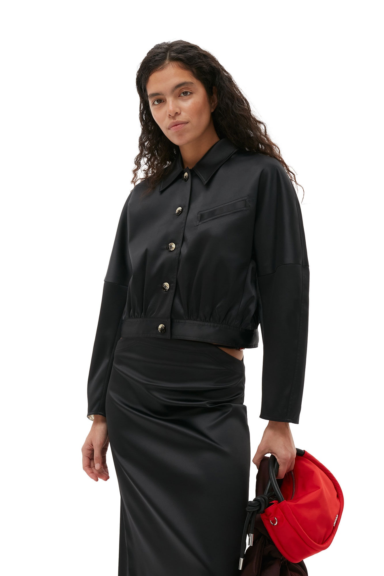 DOUBLE SATIN SHORT JACKET - 5
