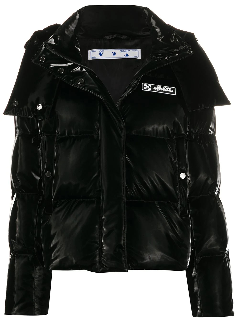 logo patch puffer jacket - 1