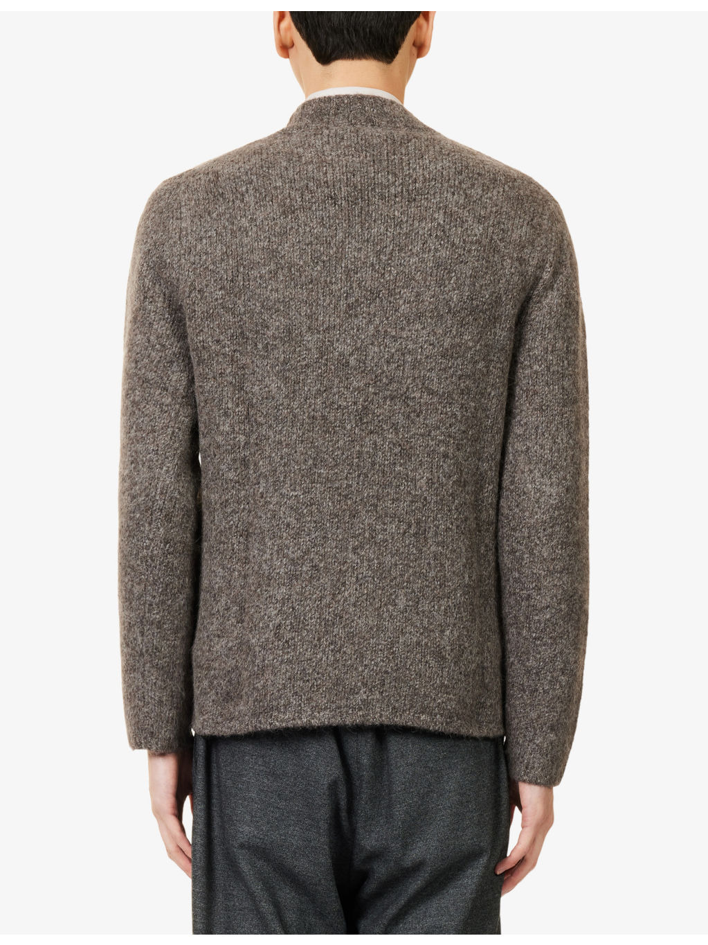 Crewneck Long-Sleeves Wool Blend Jumper - 4