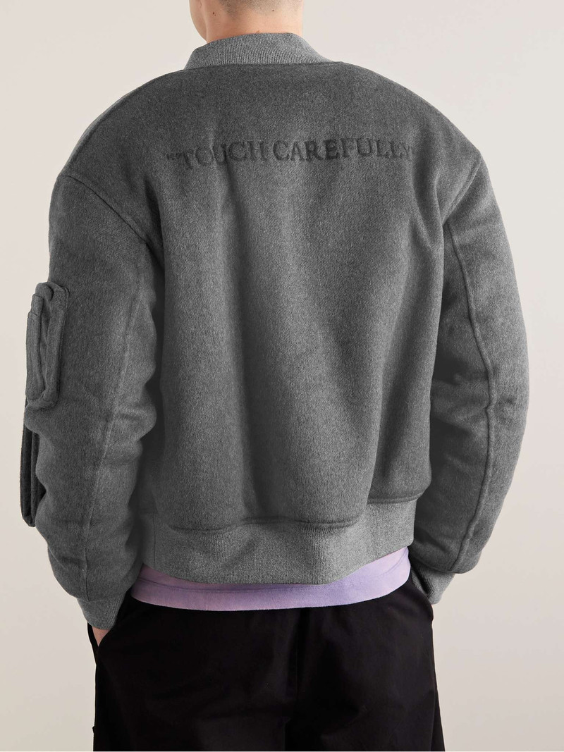 Logo-Embroidered Padded Cashmere Bomber Jacket 4