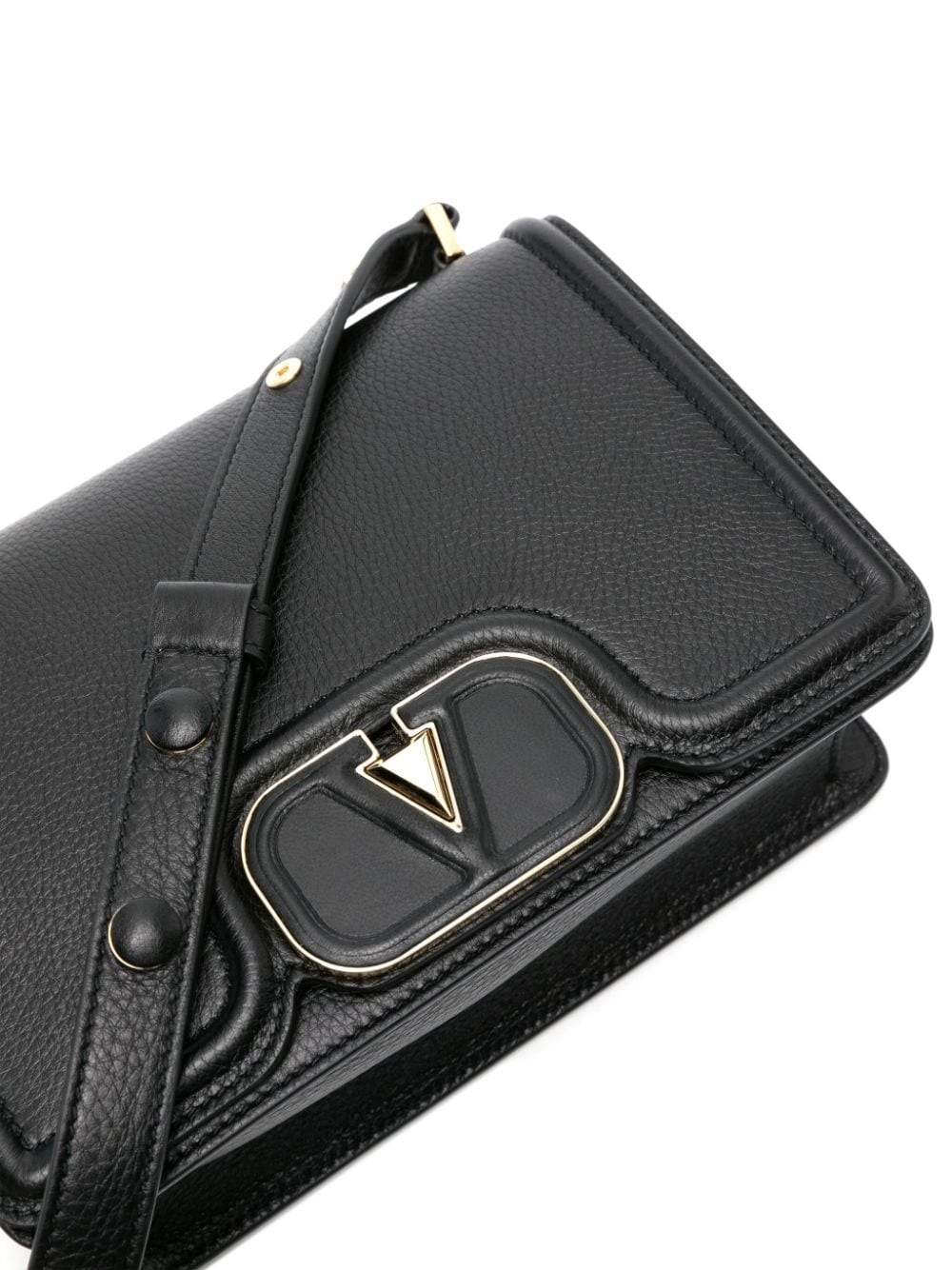 small VLogo leather shoulder bag - 4