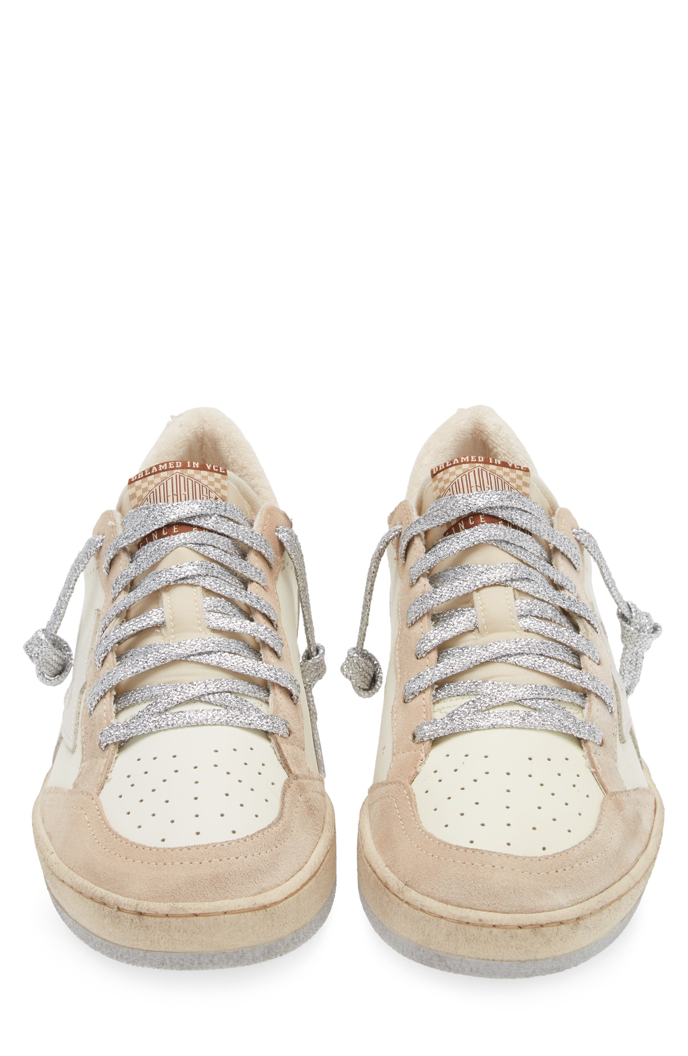 Golden Goose Ball Star Low Top Sneaker in White/Beige at Nordstrom - 4