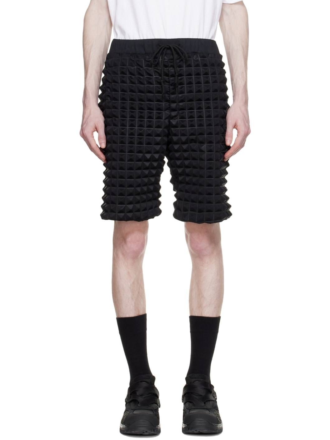 Black Polyester Shorts - 1
