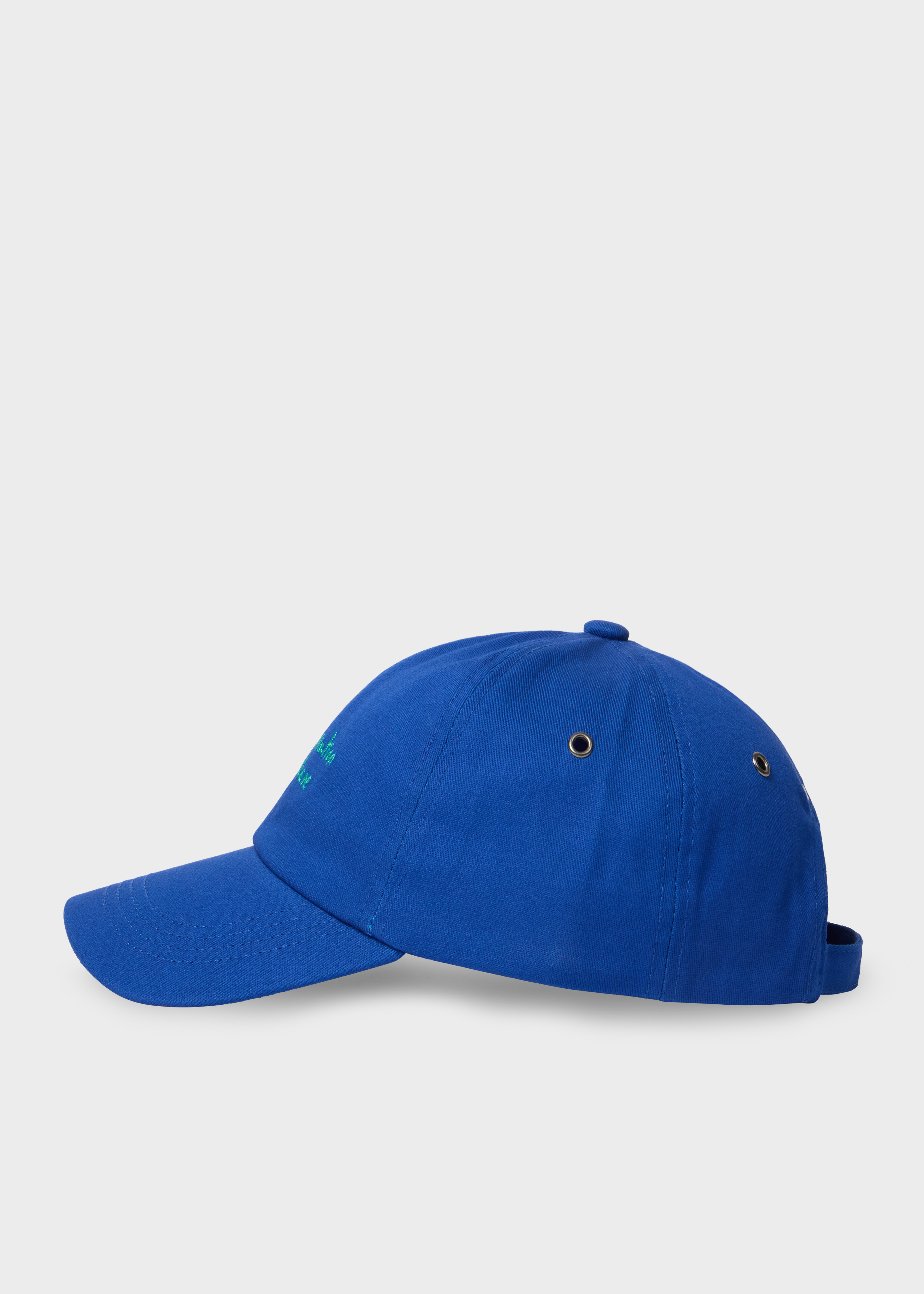 Blue Cotton-Twill Quote Cap - 2