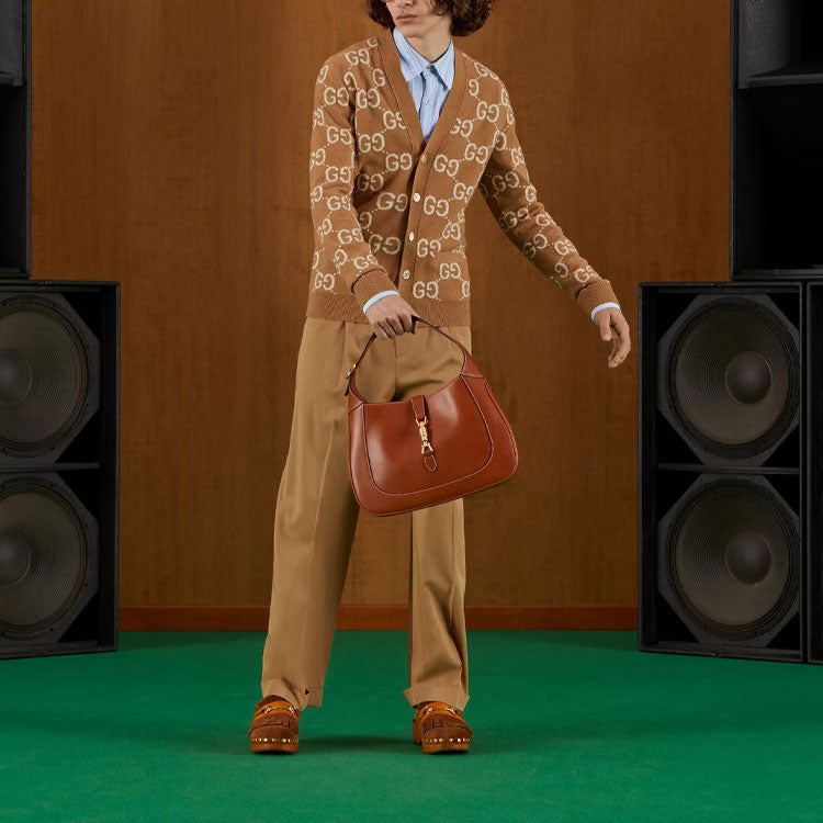 Gucci GG Wool Jacquard Cardigan 'Camel Ivory' 694758-XKCC5-2296 - 2