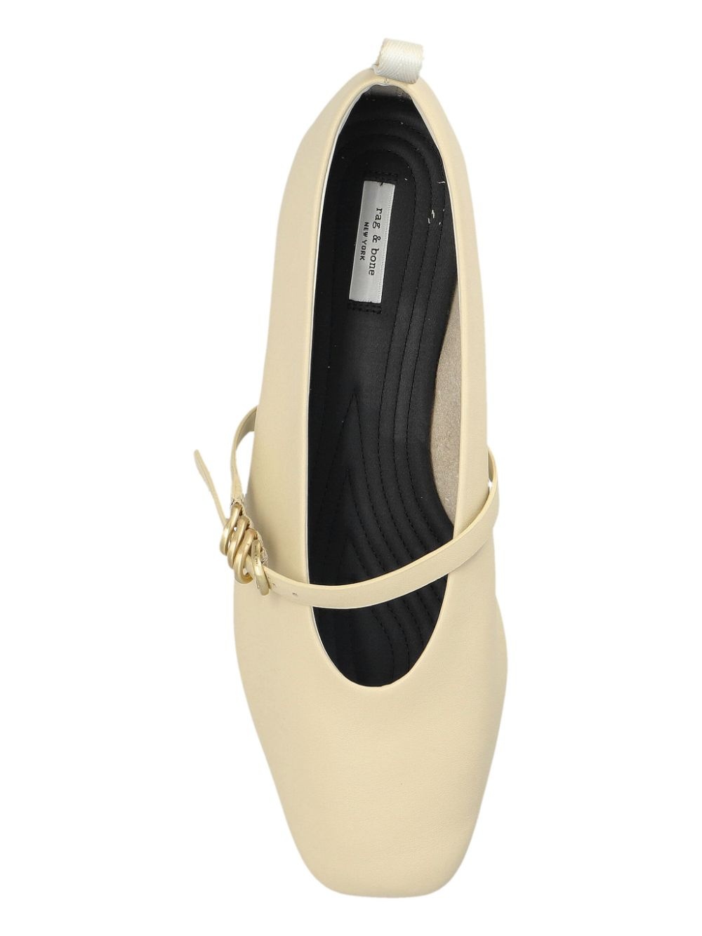 square-toe leather ballerina shoes - 6