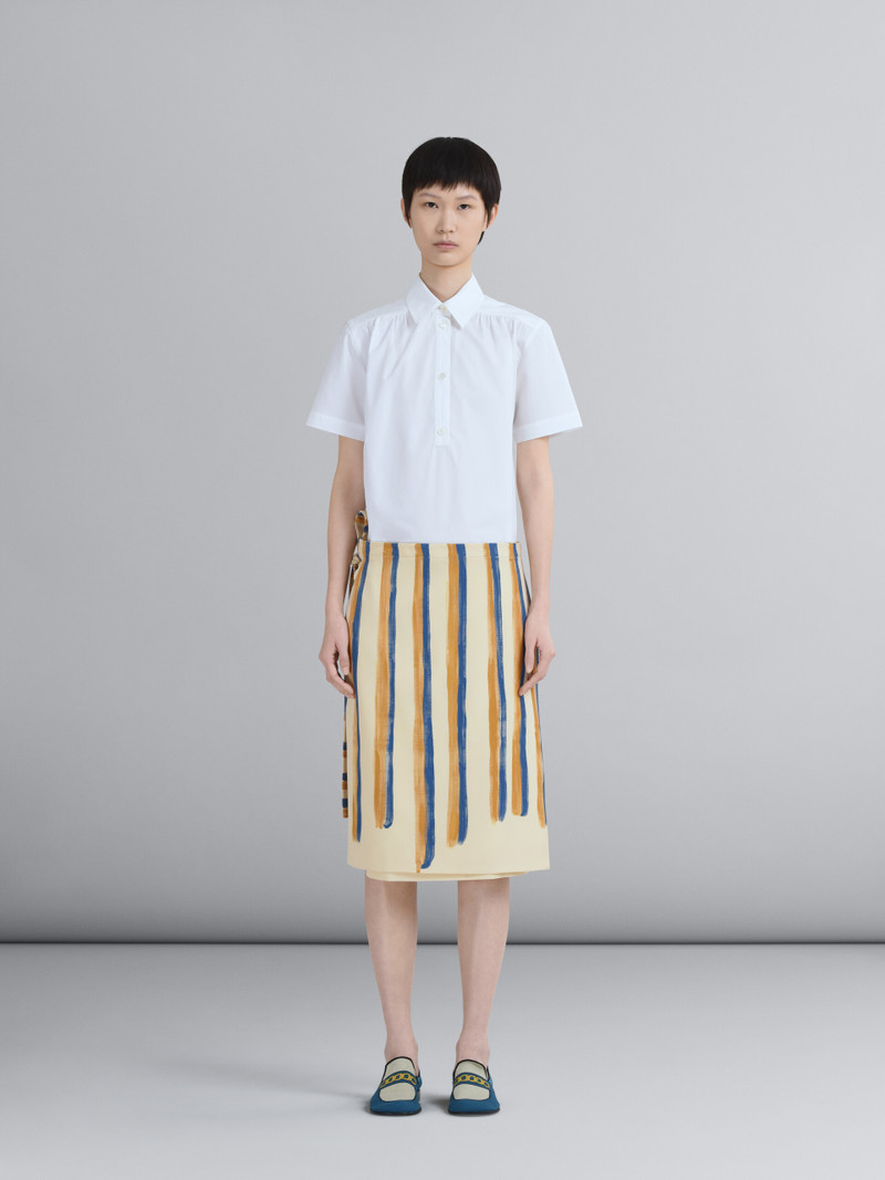 Marni WATERCOLOUR STRIPE GRAIN DE POUDRE WRAP SKIRT outlook
