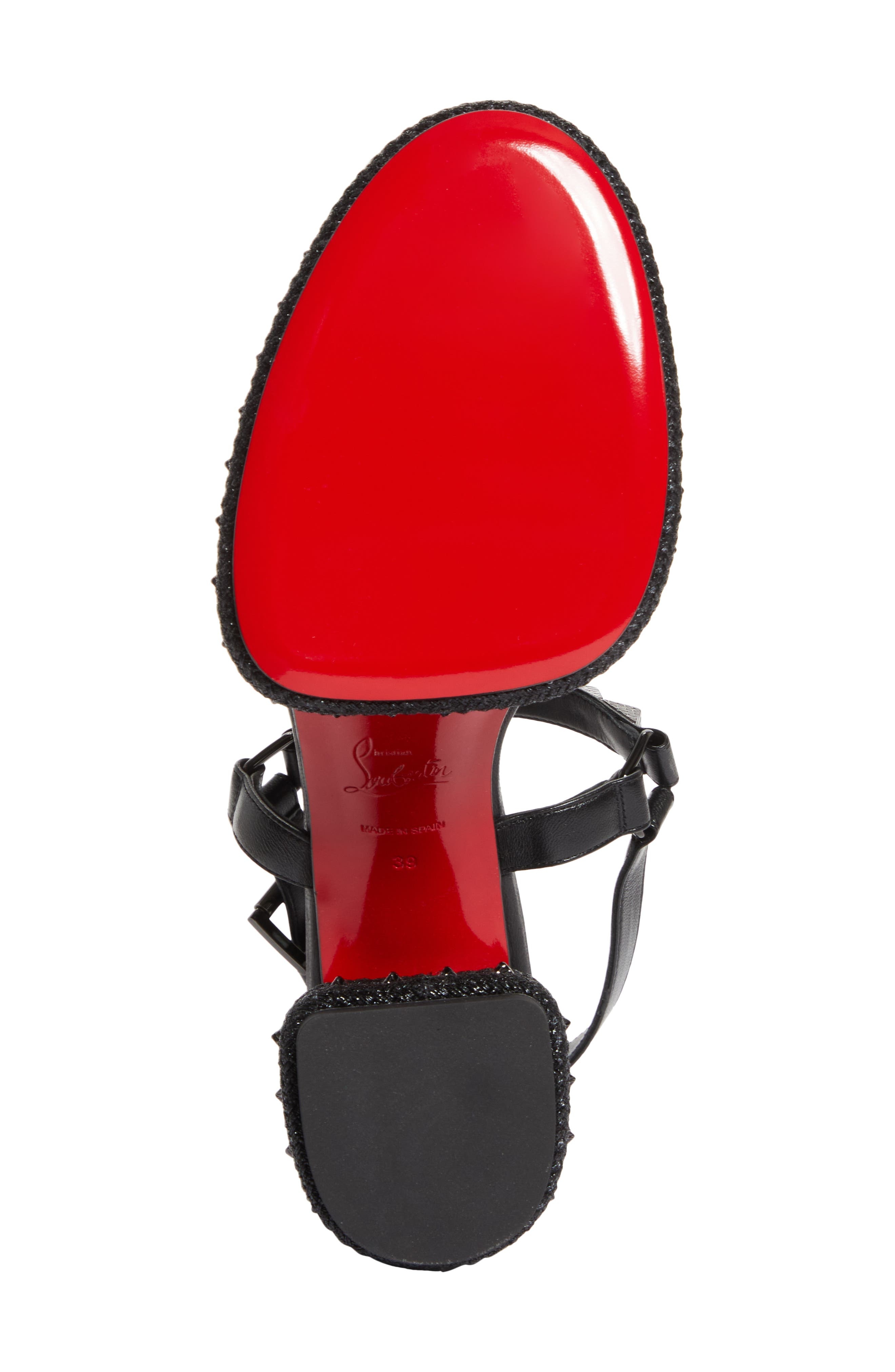 Christian Louboutin Superaclou Espadrille Sandal in Black/Lin Black at Nordstrom - 6
