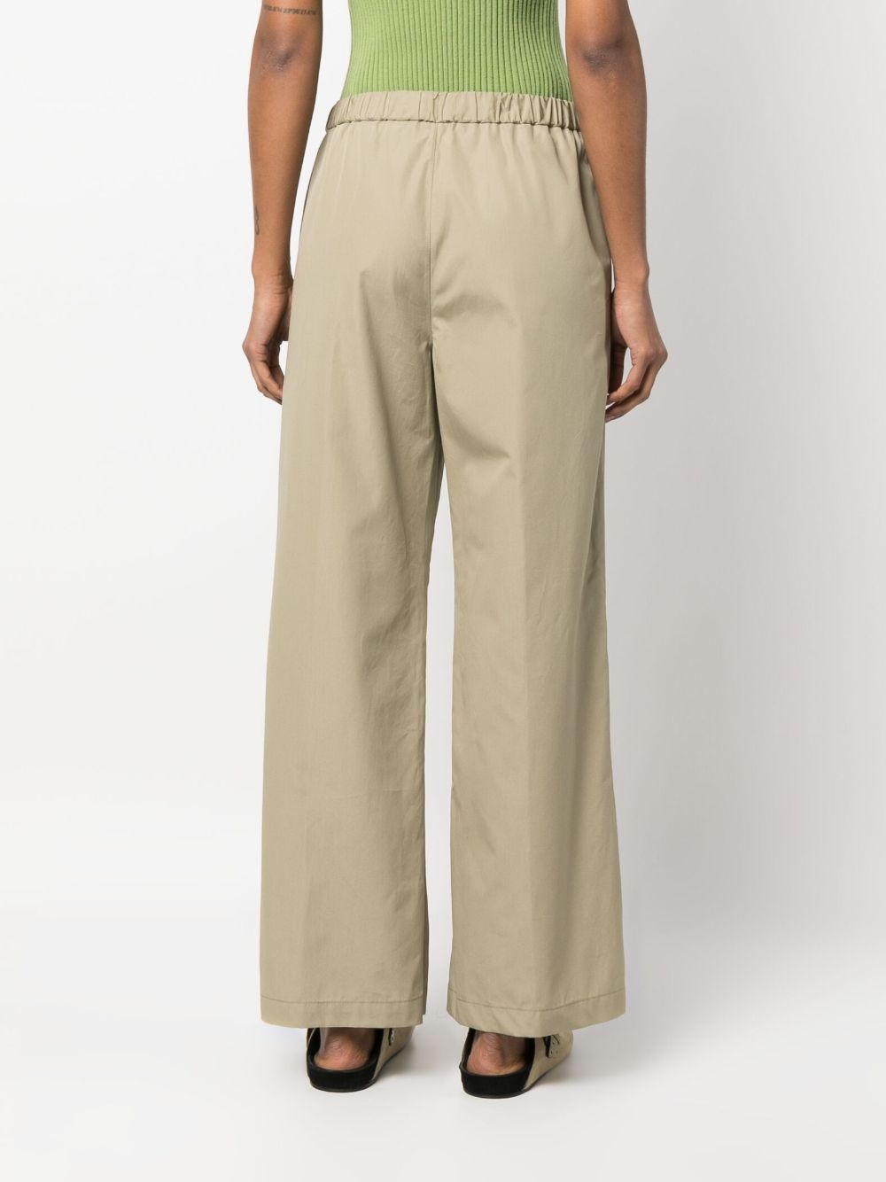 elastic-waist wide-leg trousers - 4