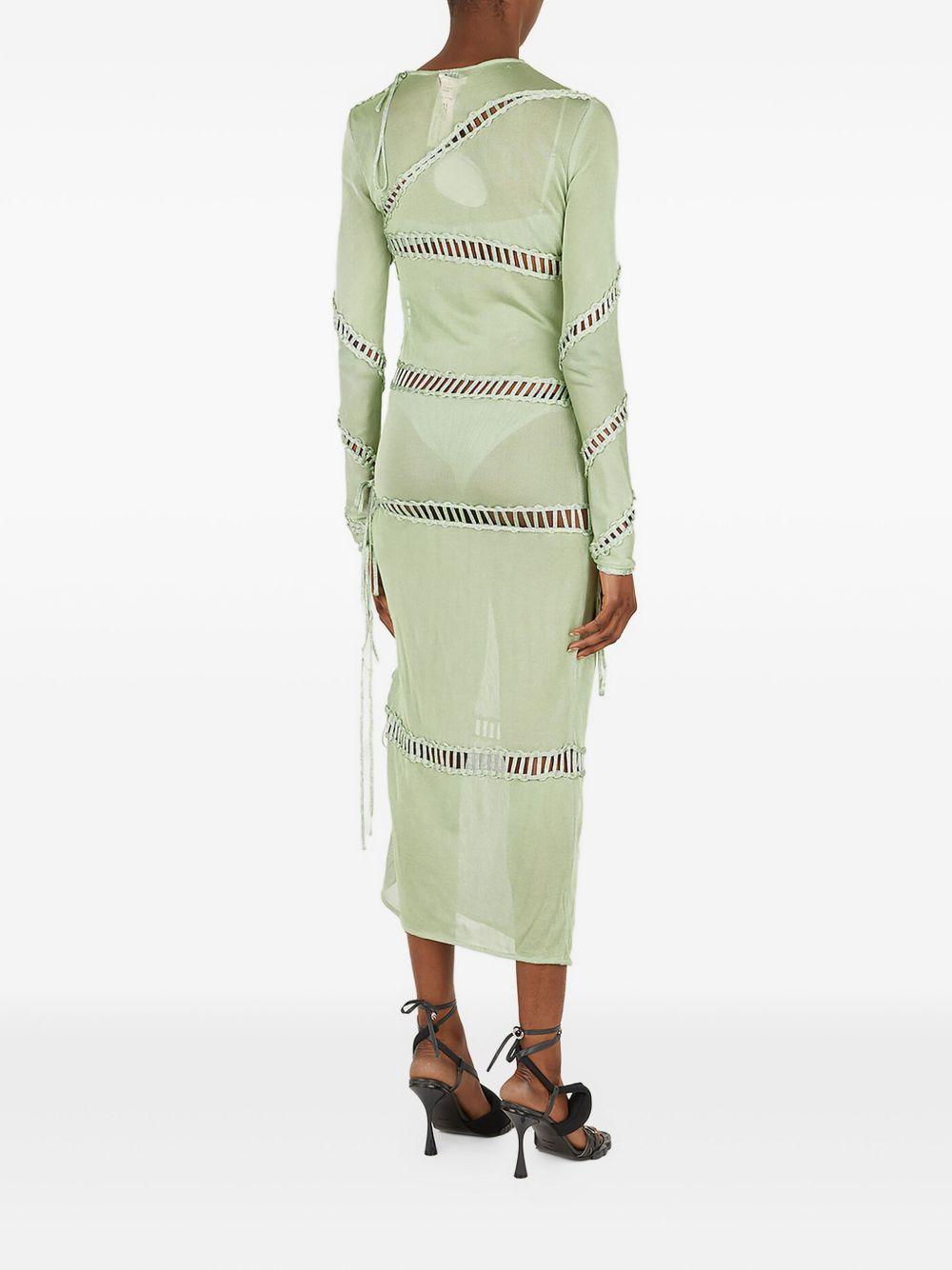 braided-panel midi dress - 4