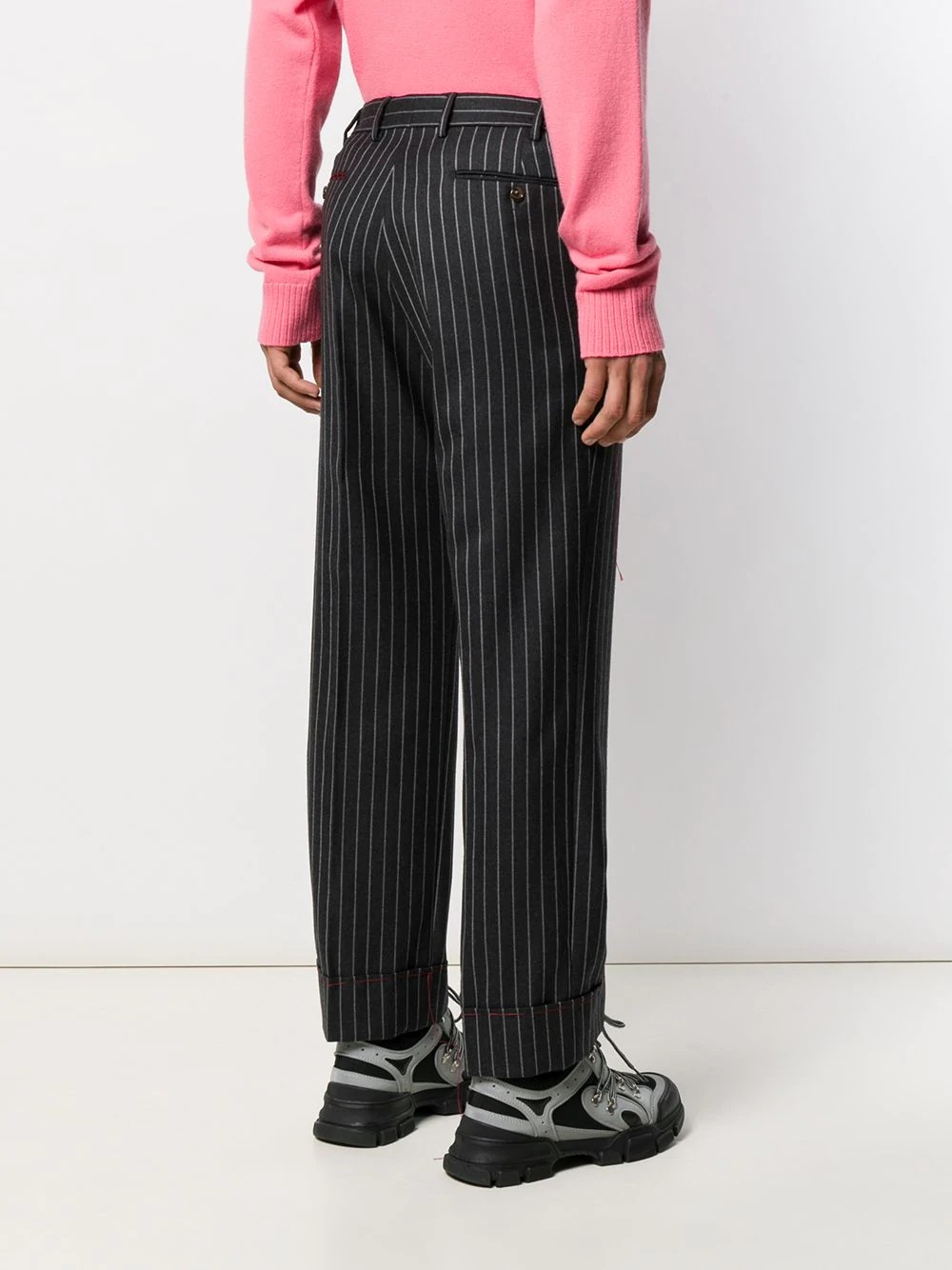 pinstripe tailored trousers - 4