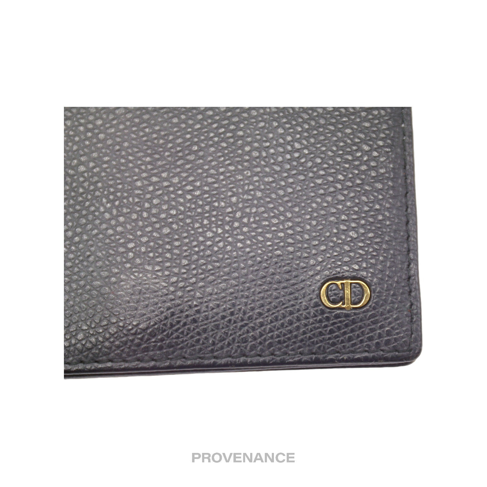 Christian Dior CD Card Wallet - Navy Grained Leather - 6