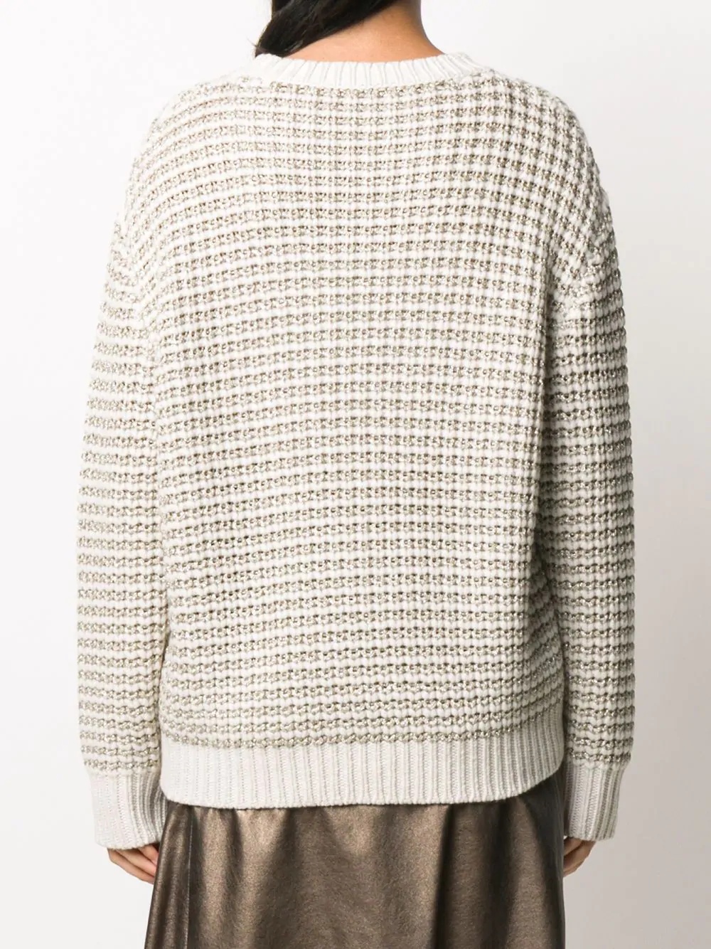 metallic textured knit jumper - 4