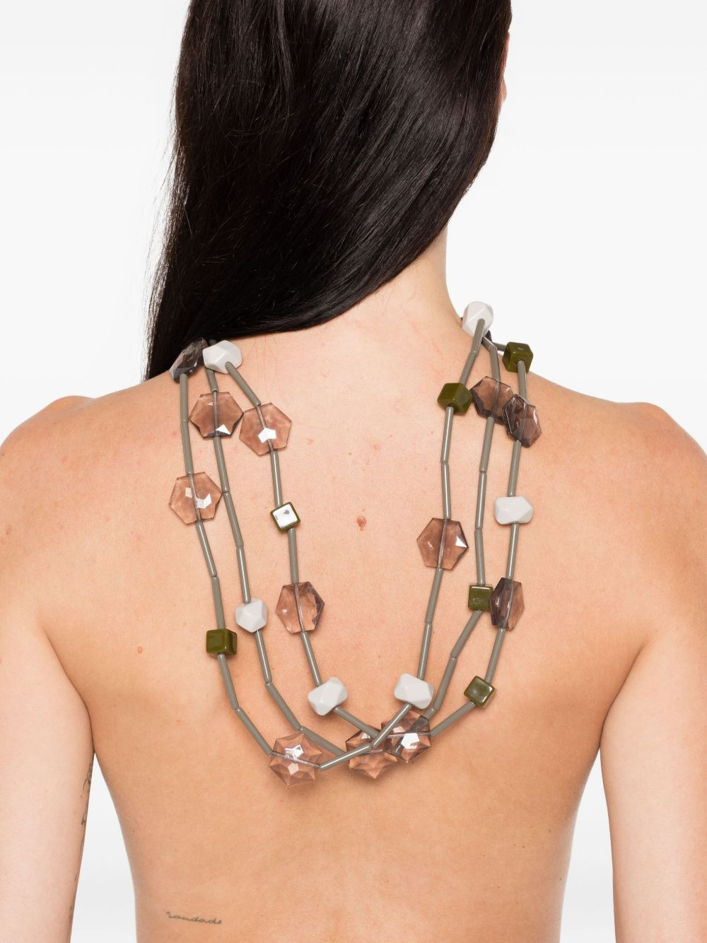 multistrand stone necklace - 2
