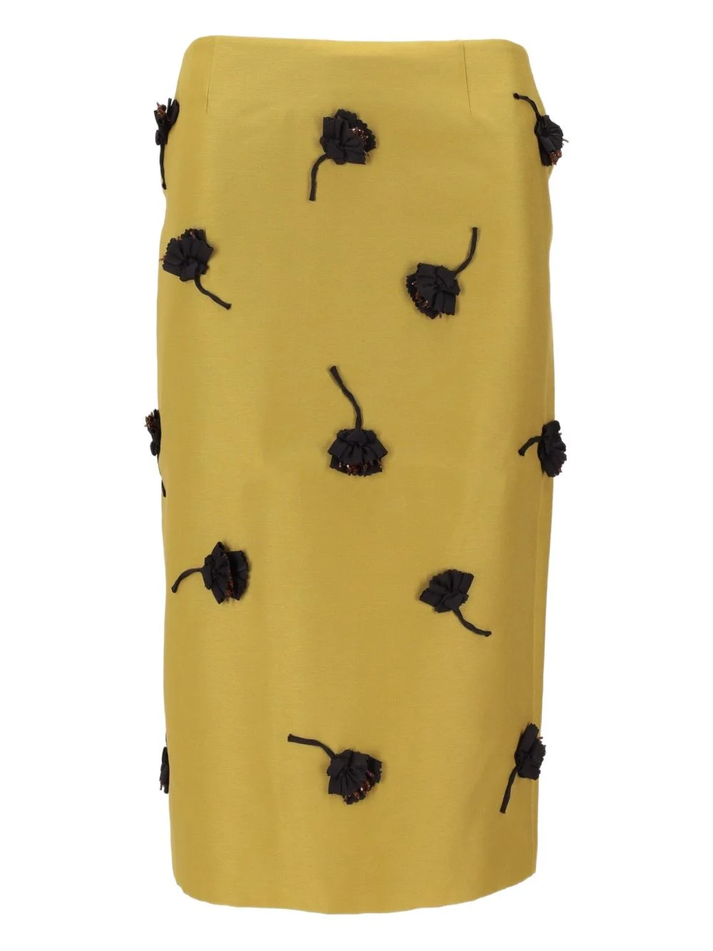 floral-appliqué midi skirt - 1