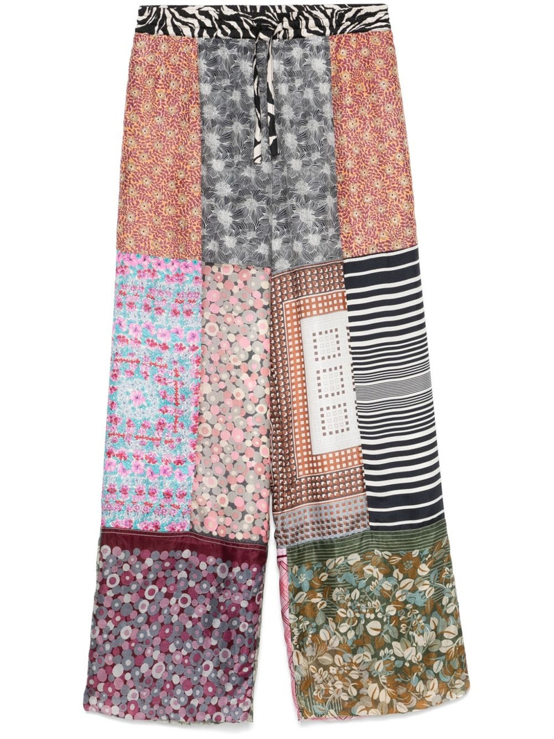 Regenerated silk-scarves trousers 1