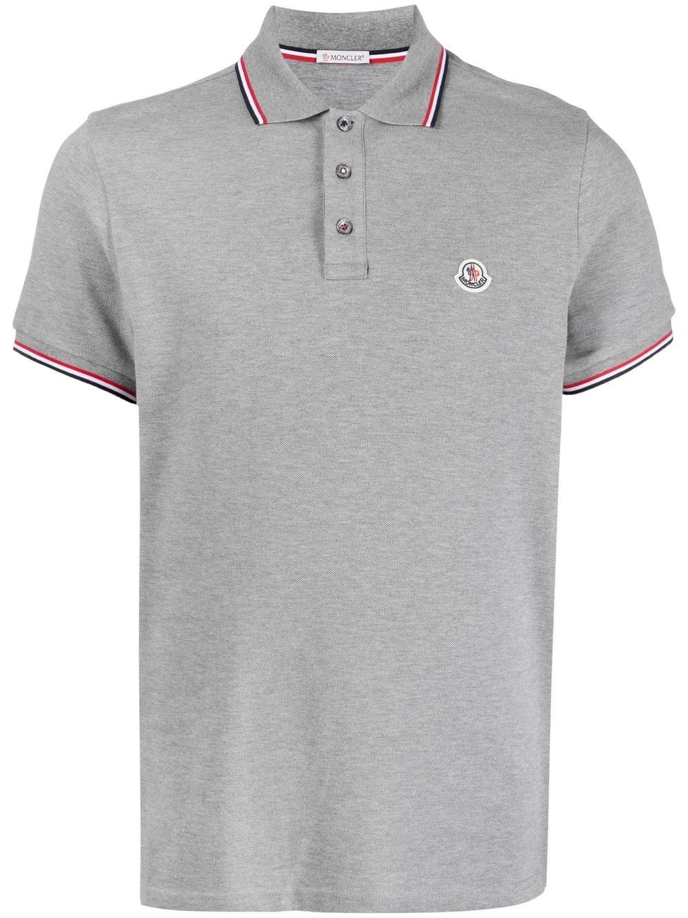 piqué logo-patch polo shirt - 1