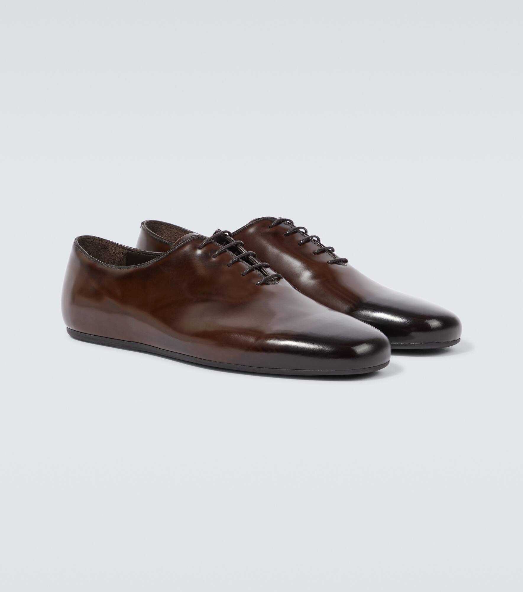 Brushed leather Oxford shoes - 5