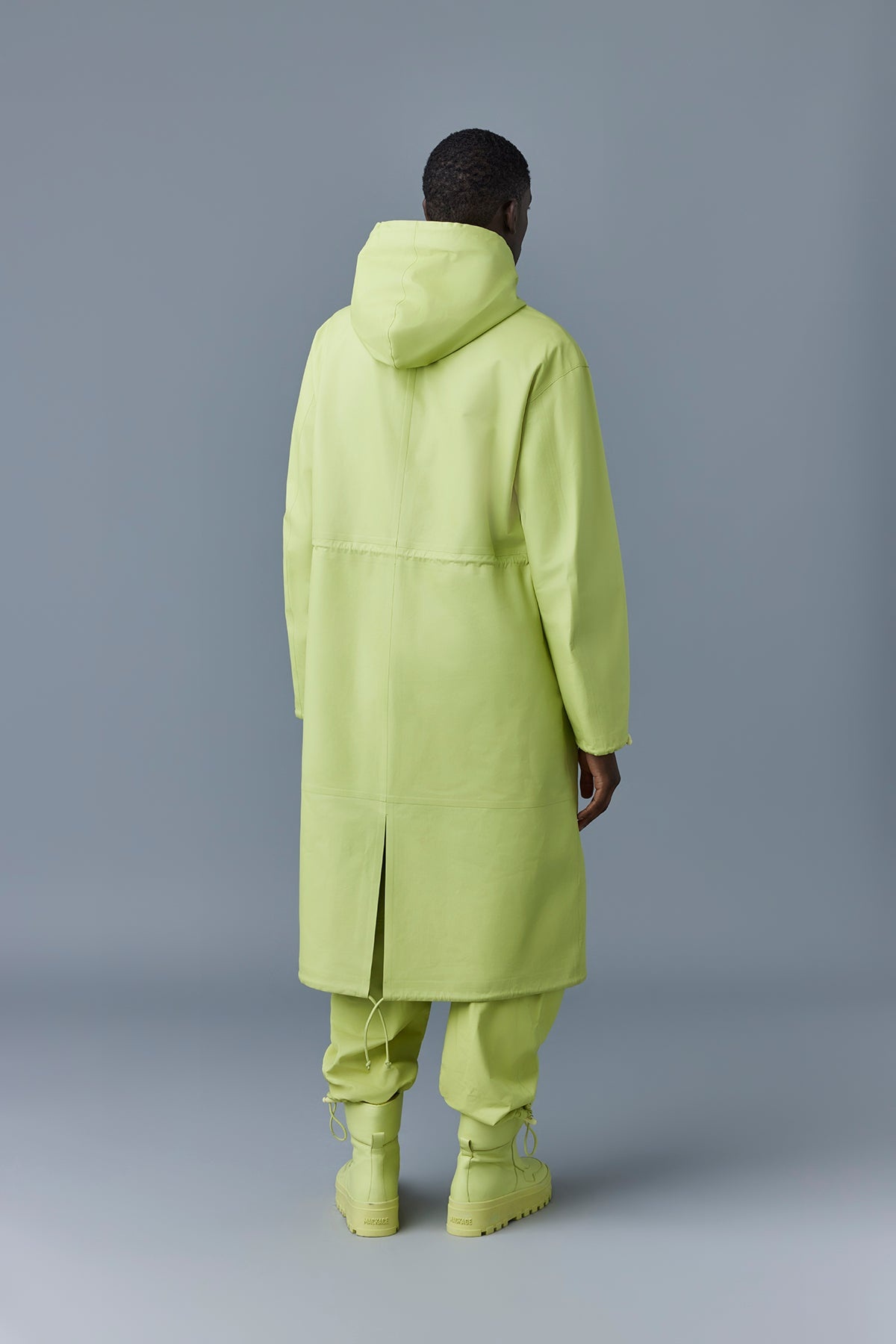 ALBAN Monochromatic leather coat with hood - 5