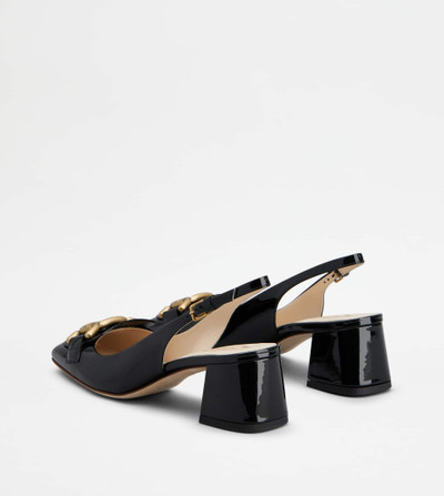Tod's KATE SLINGBACK PUMPS IN PATENT LEATHER - BLACK outlook