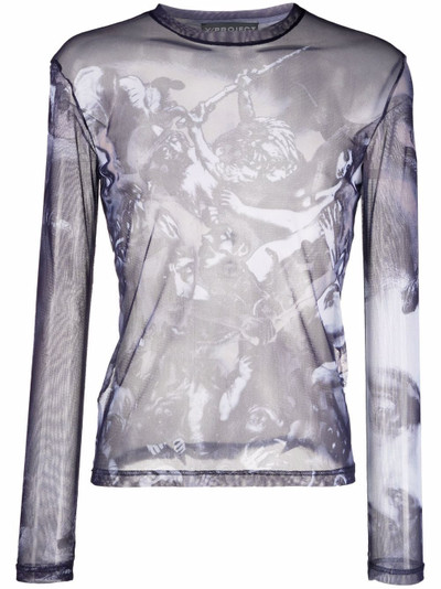 Y/Project sheer graphic-print top outlook