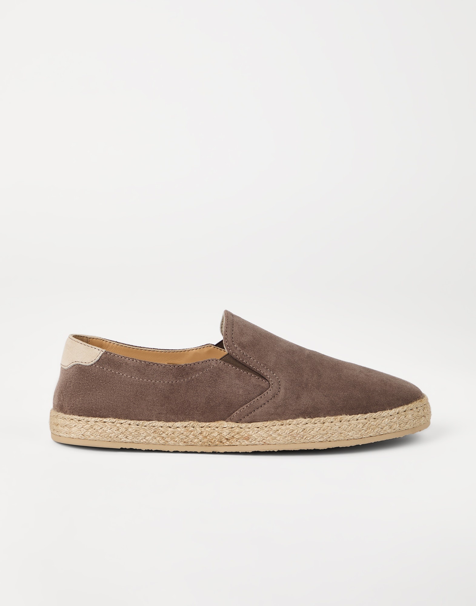 Brunello Cucinelli MD565G3897C364 関税送料込 Brunello Cucinelli Washed suede slip-ons with rope insert