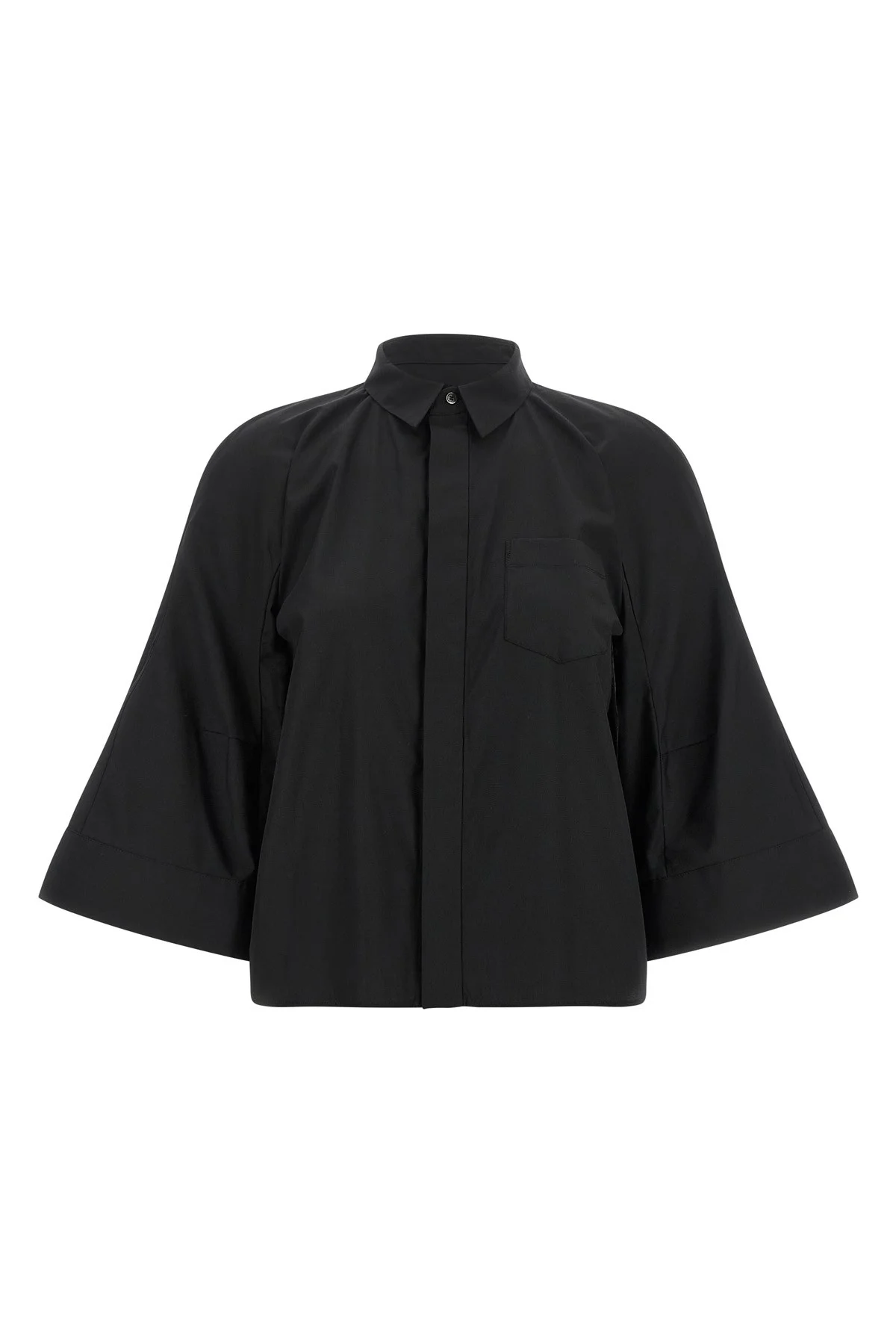 Poplin Shirt With Wide Sleeves - 1