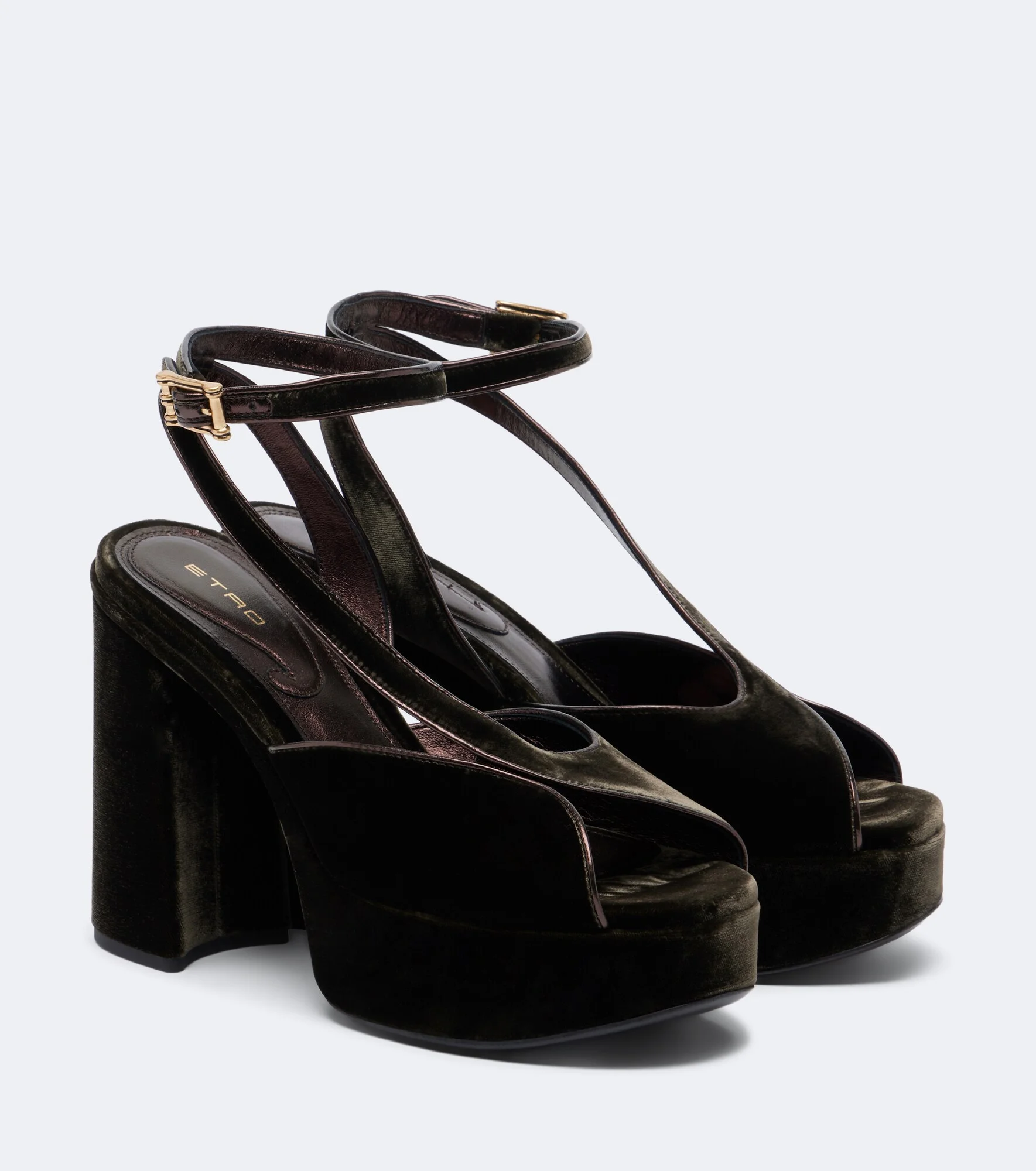 Velvet platform sandals - 1