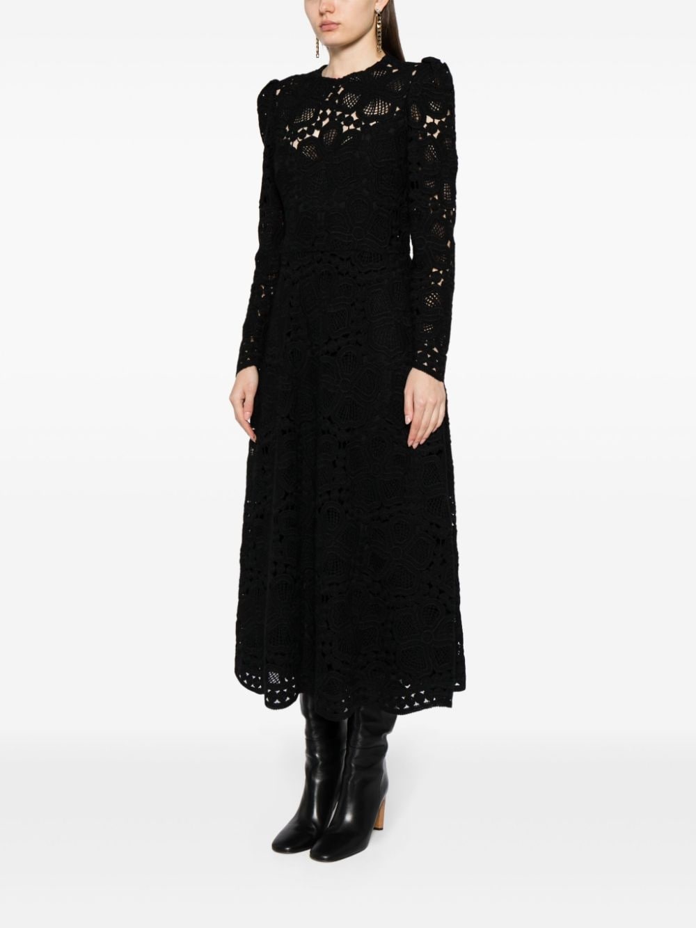 corded-lace midi dress - 3