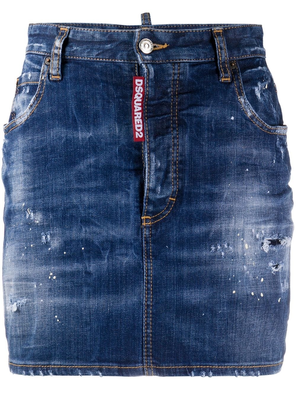 distressed denim skirt - 1