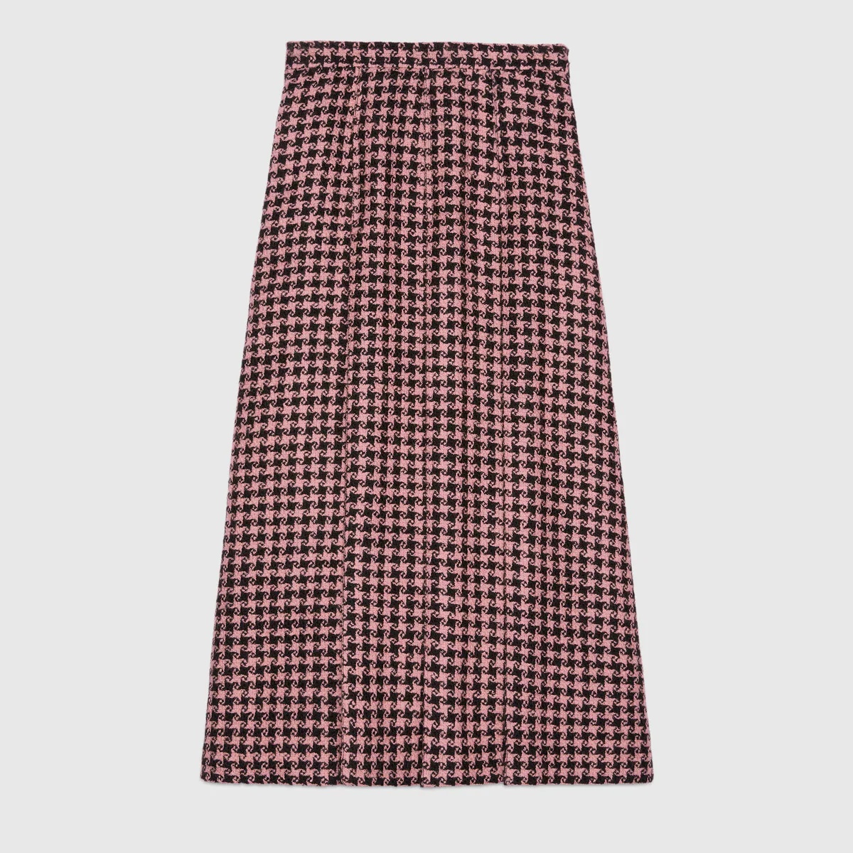 Houndstooth wool pleated skirt - 1