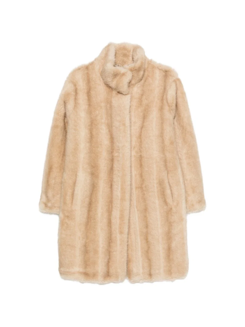 faux-fur mid-length coat - 1