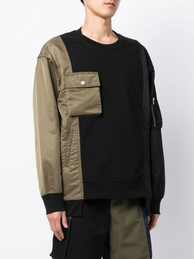 crew-neck layered sweatshirt - 3