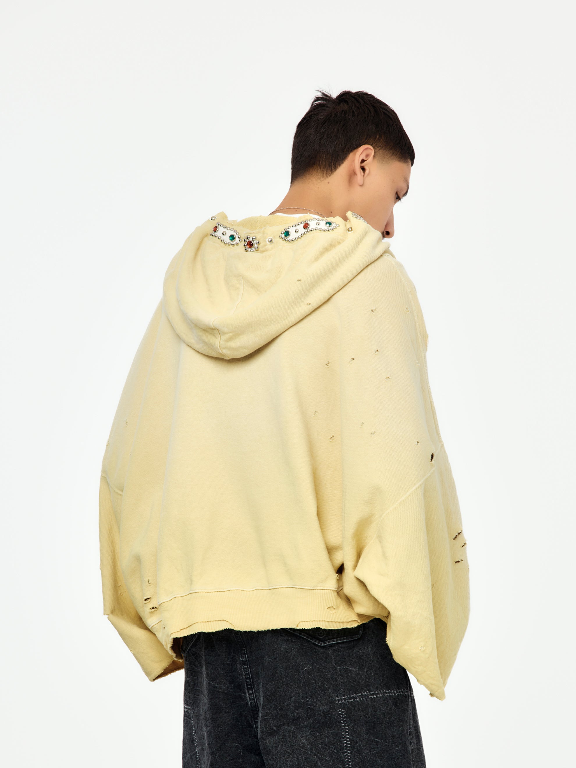 THRILLER DAMAGE DEVIL HOODIE BLOUSON SWT KNIT (STUDS REMAKE) - 4