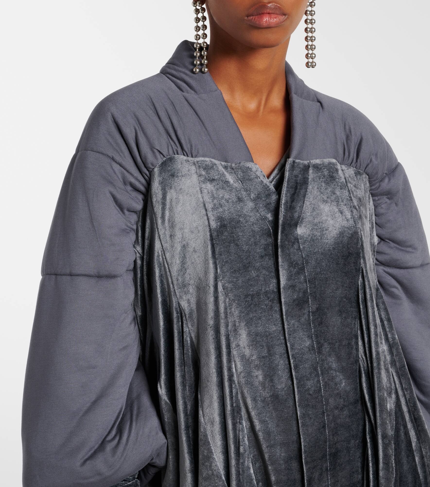 Duvetessa jersey and velvet jacket - 4