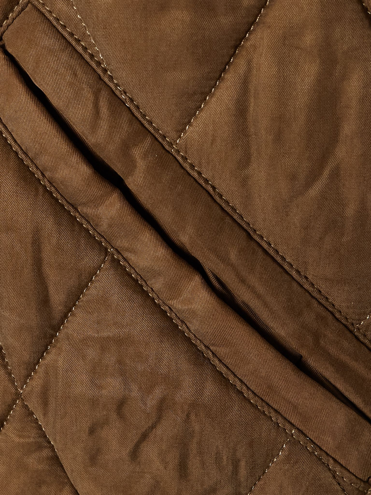 Zakiane tie-detailed quilted canvas jacket Brown - 5