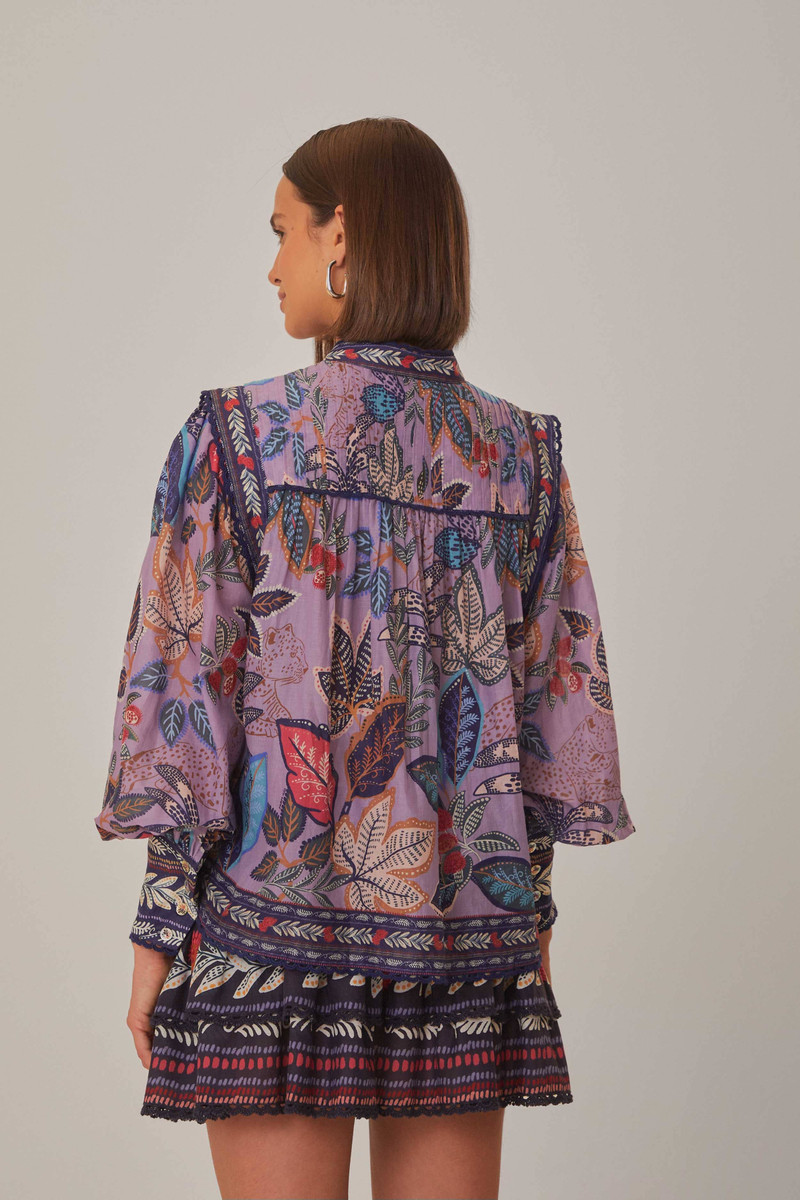 Lavender Wild Night Long Sleeve Blouse 4