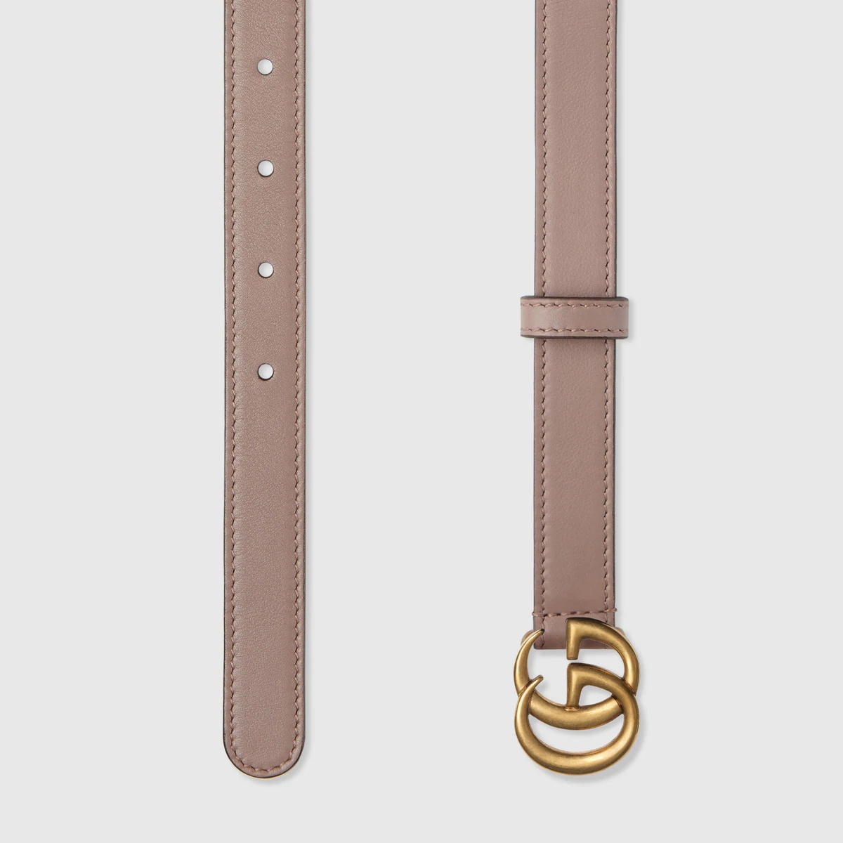 Leather belt with Double G buckle - 2