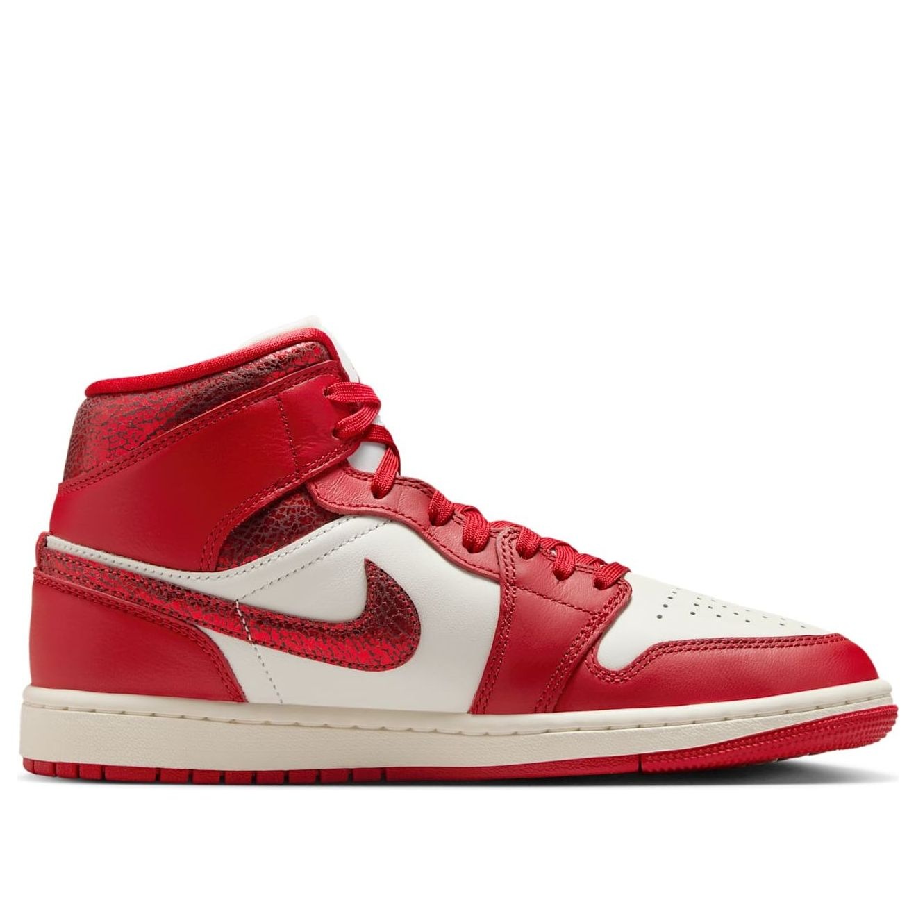 (WMNS) Air Jordan 1 Mid SE 'Red Cracked Leather' HJ9337-106 - 2