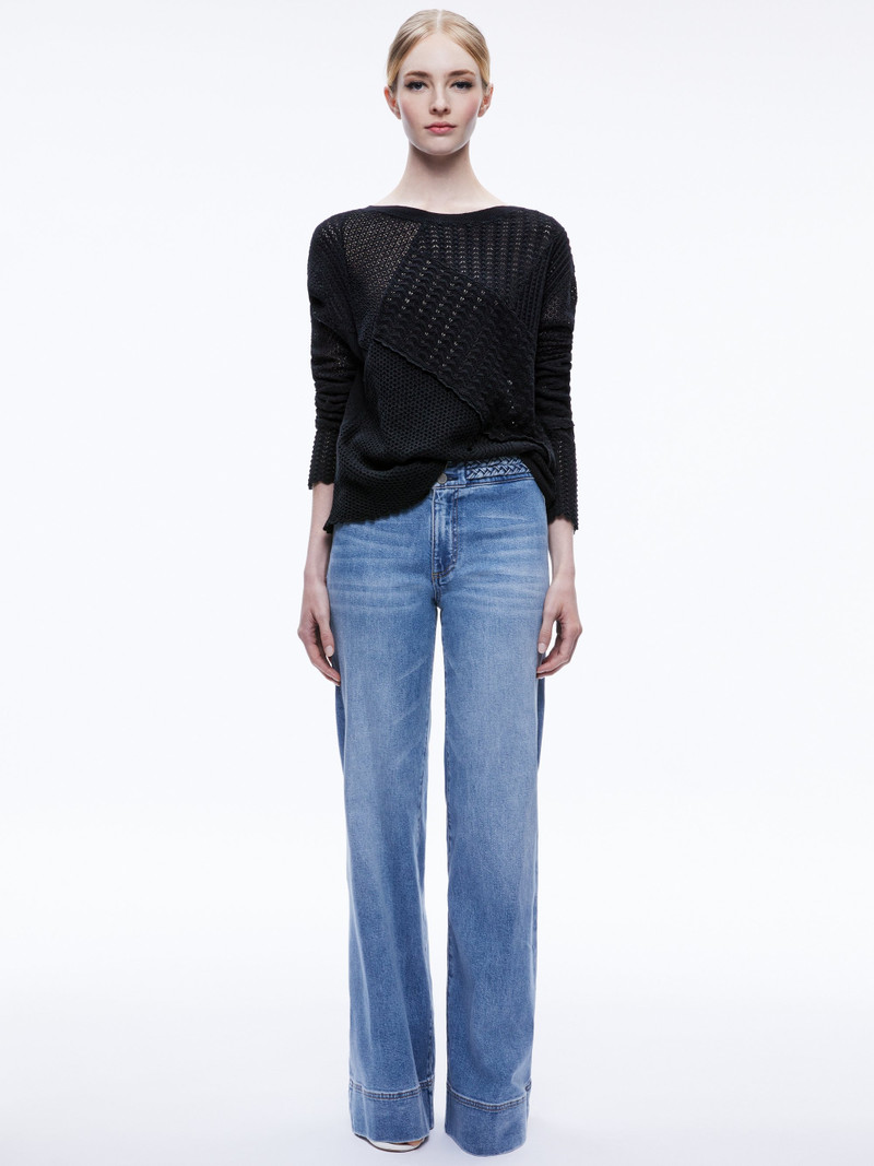 Alice + Olivia KRAVIT PATCHWORK SWEATER outlook