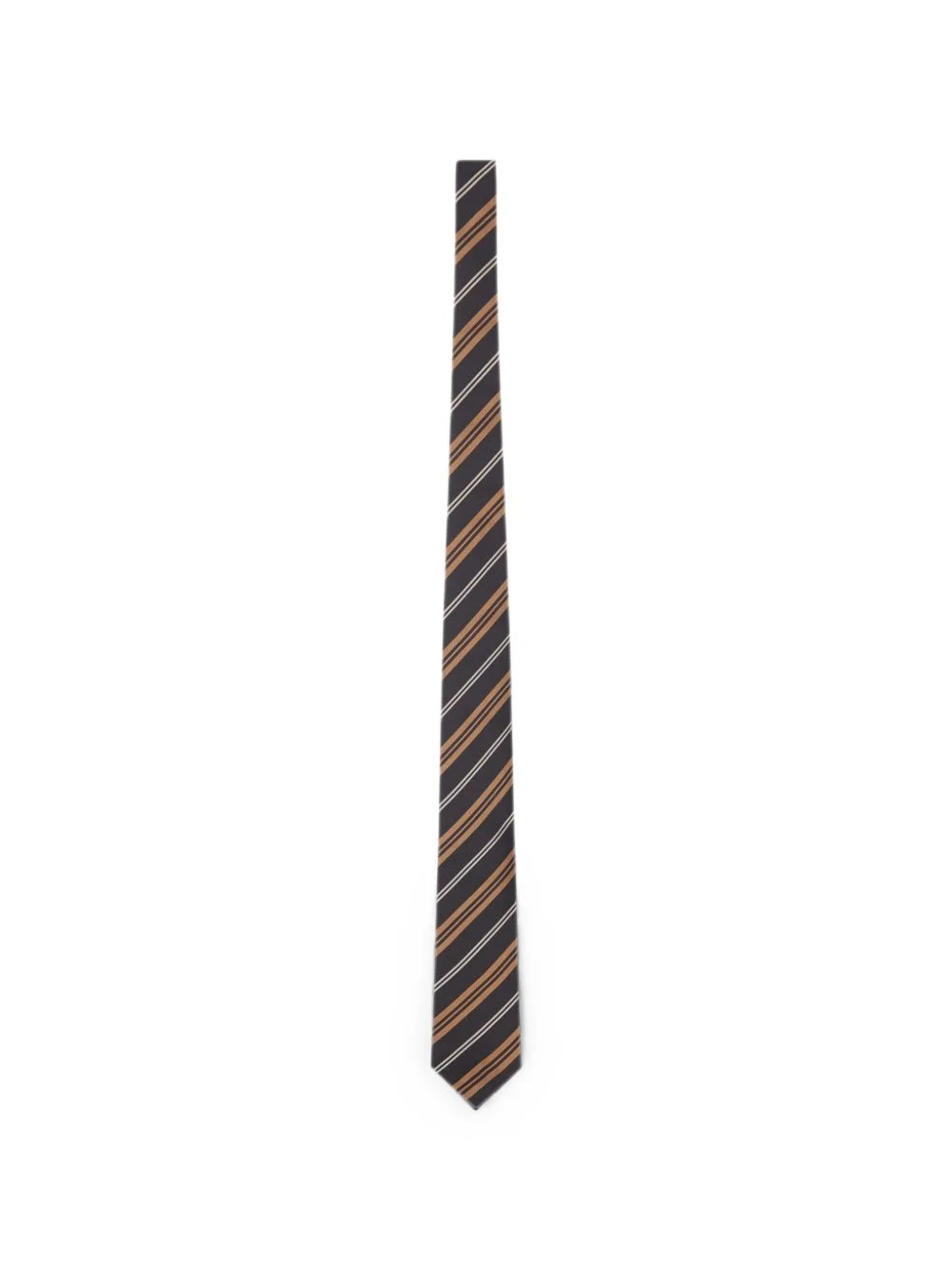 striped-pattern silk tie - 1