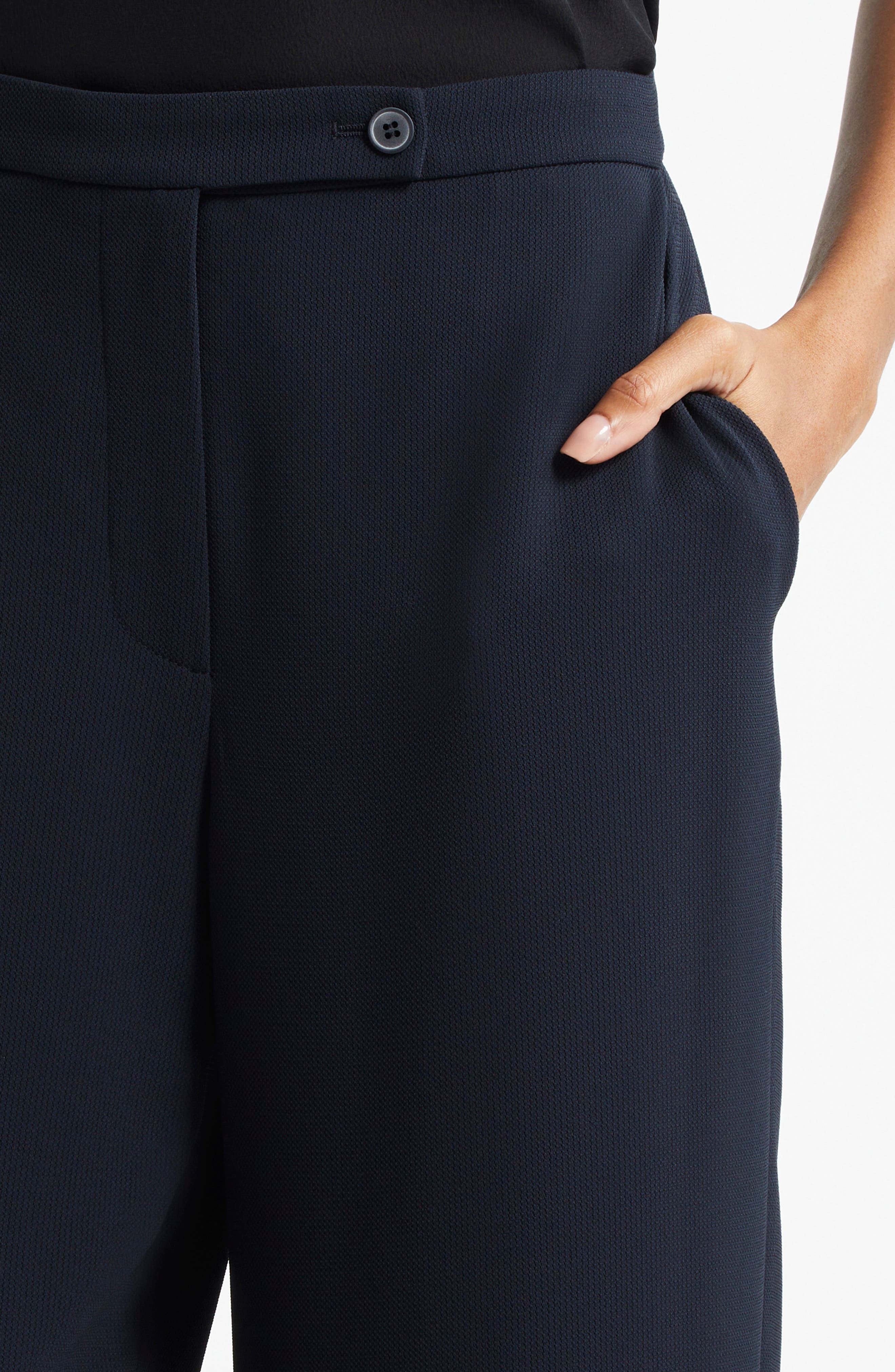 Emporio Armani Wide Leg Pants in Navy Blue at Nordstrom - 5