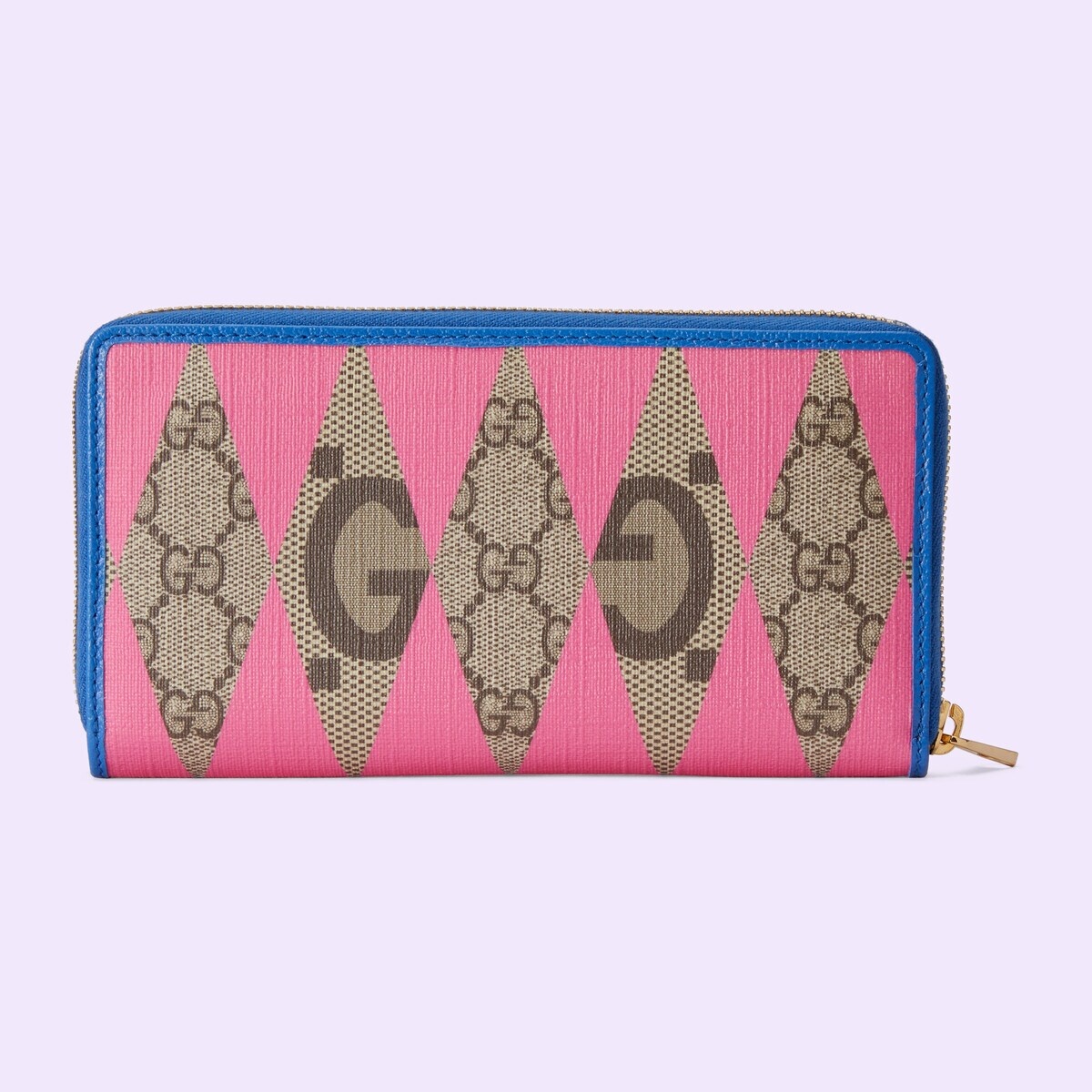 GG rhombus print zip around wallet - 4