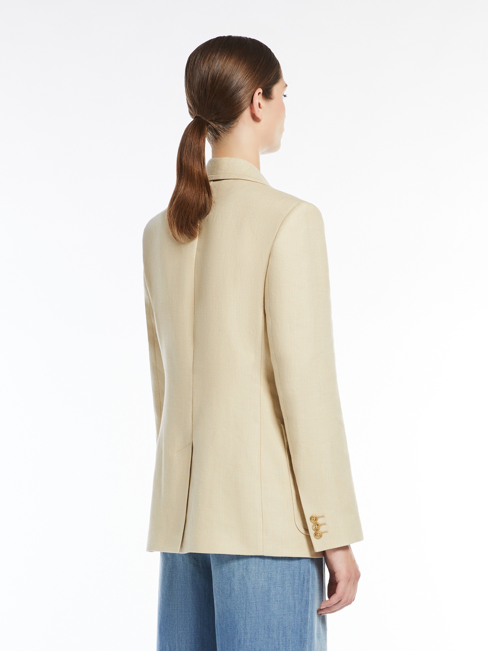GALLI Cotton and linen single-breasted blazer - 4
