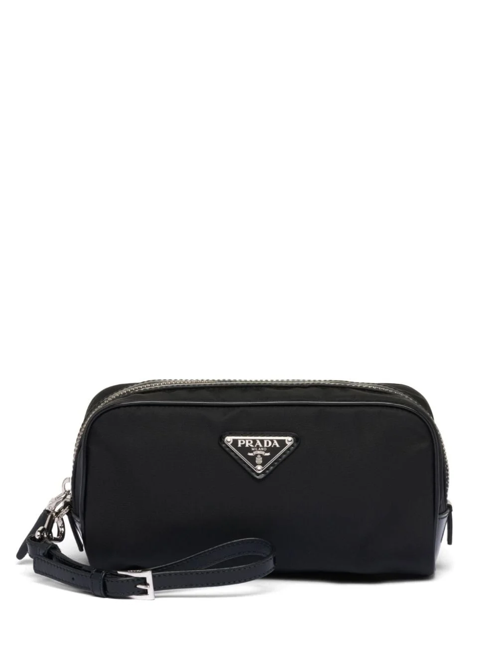 logo-plaque zipped wash bag - 1