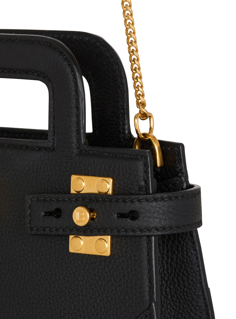 Small B-Buzz Top Handle bag in grained leather 5