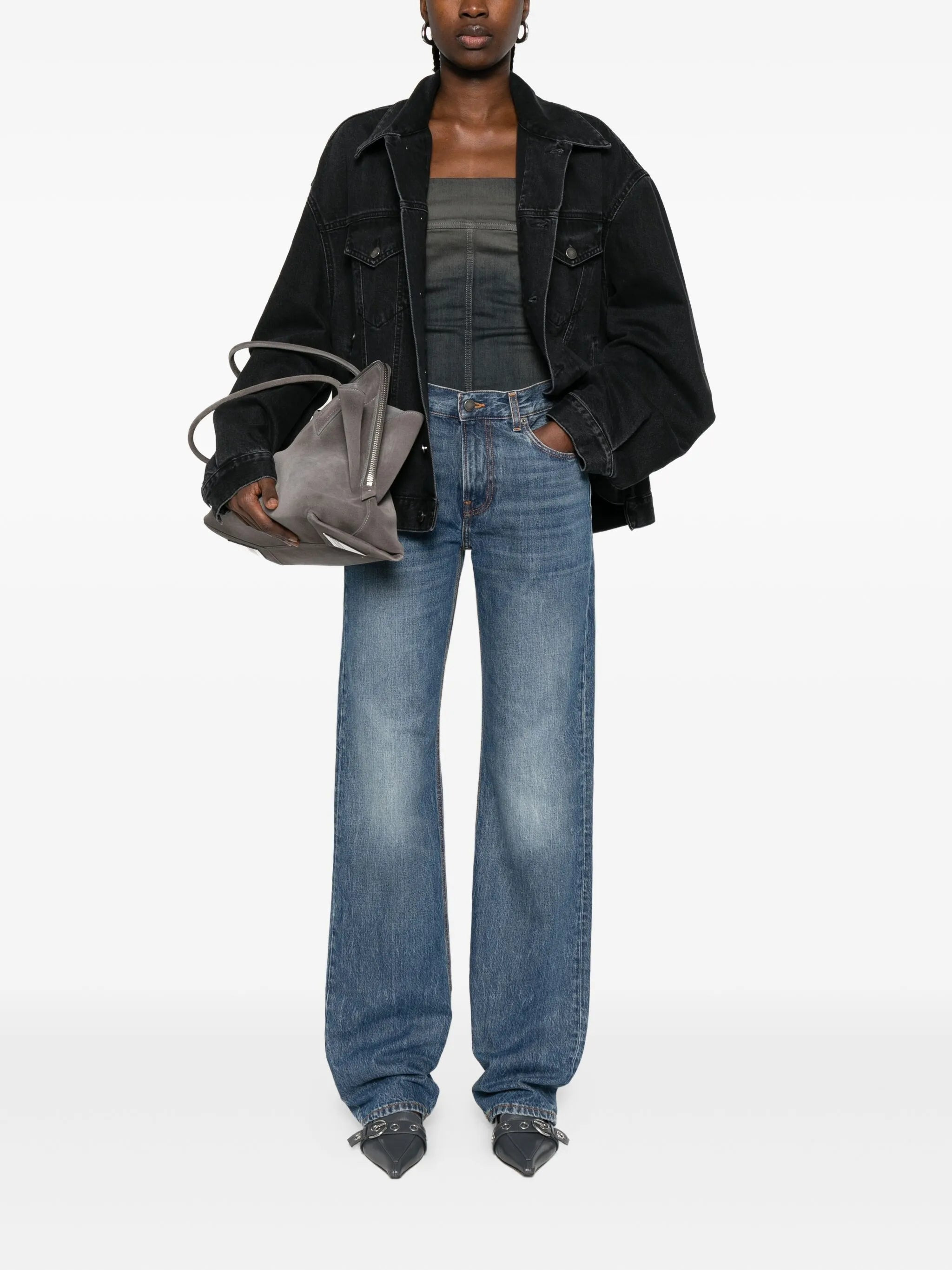 Haikure Button-fastening Denim Jacket - 4