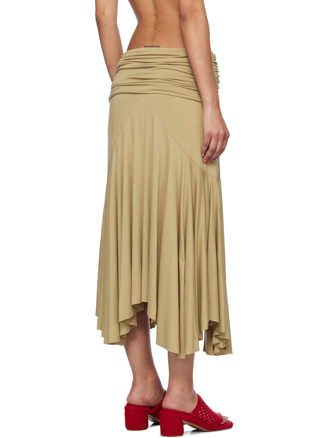 Beige Fortuna Midi Skirt - 3